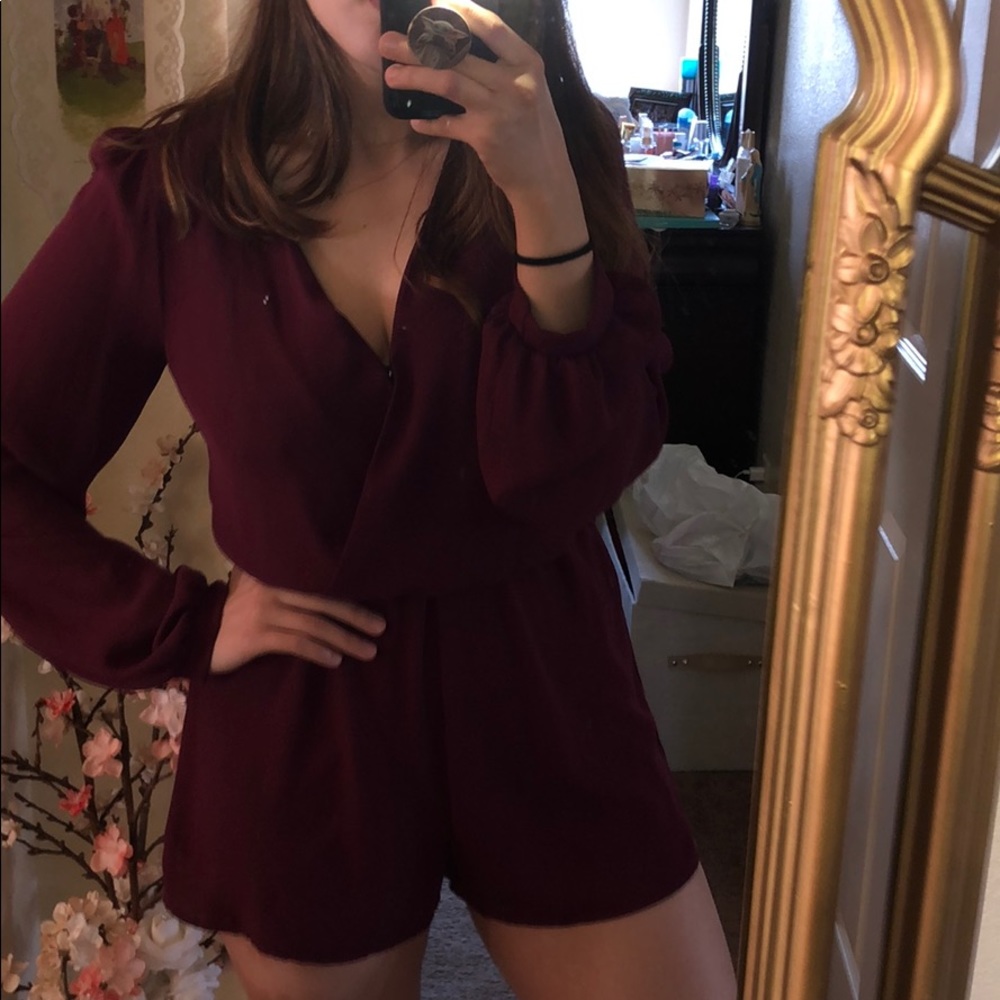 Burgundy romper